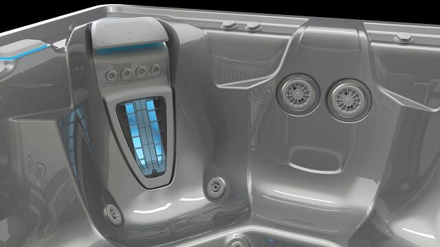 High-tech hot tubs are engineered with comfortable ergonomic seating.