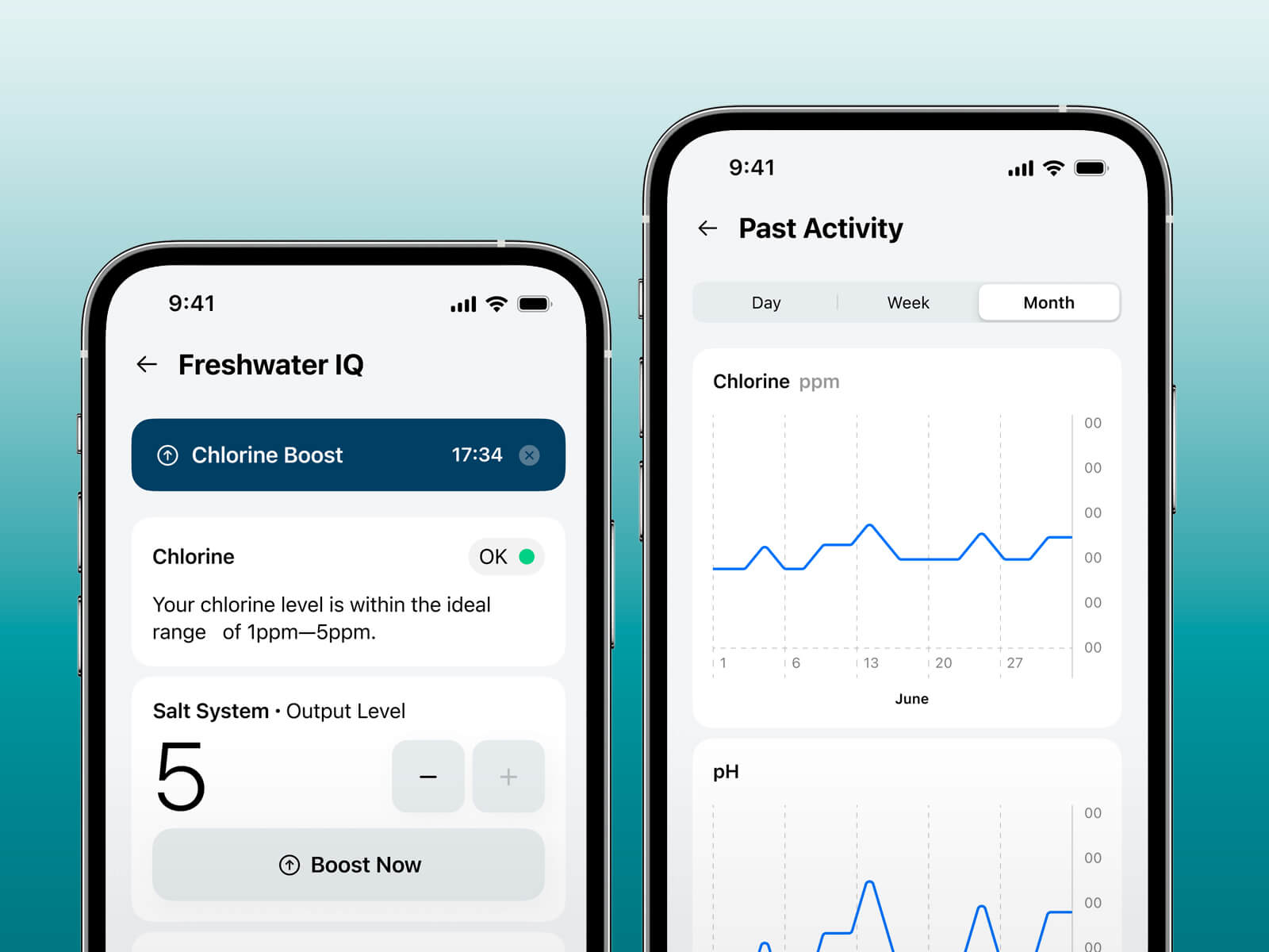 Hot spring Spas app screen previews.