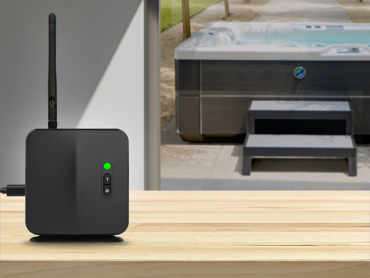 Image of the connected spa kit connecting remotely to Hot Spring Hot Tub.